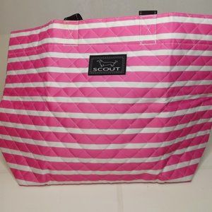 Scout Large Pink & White Stripped Weekend Bag